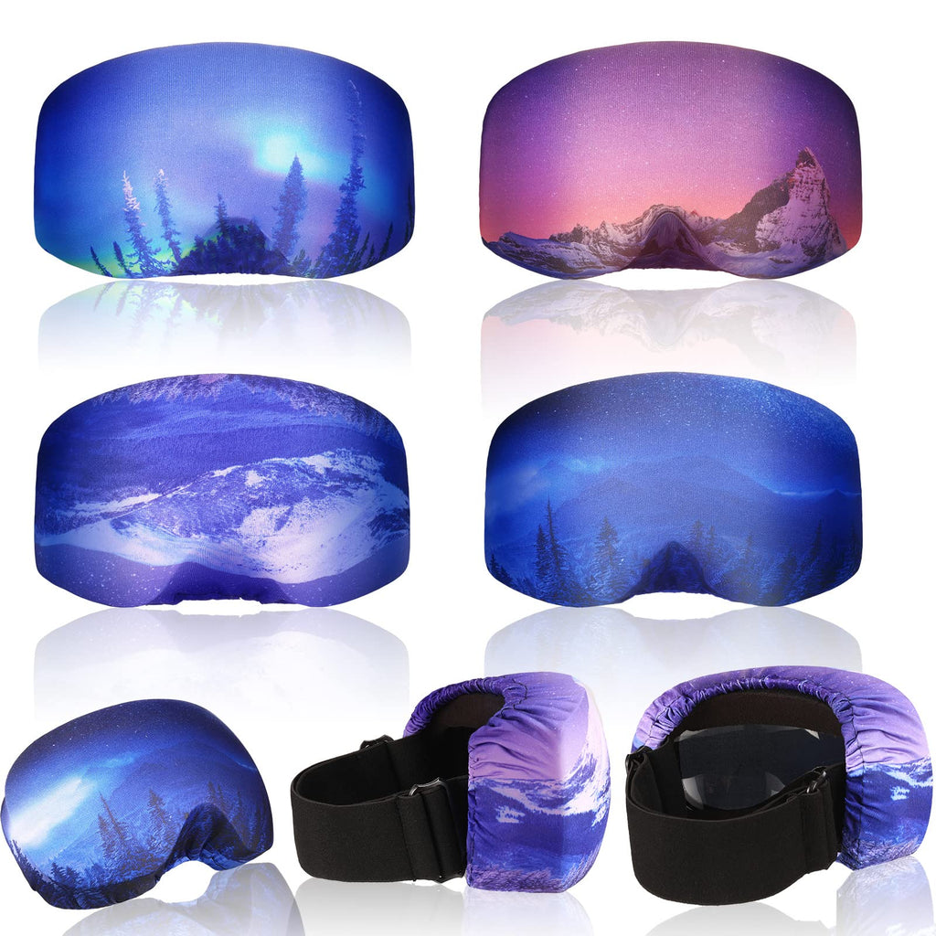 4 Pieces Ski Snowboard Goggle Cover Sleeve, Goggle Cover Microfiber Protective Lens Scratch Dust Protection for Travel Apres Classic Pattern - BeesActive Australia