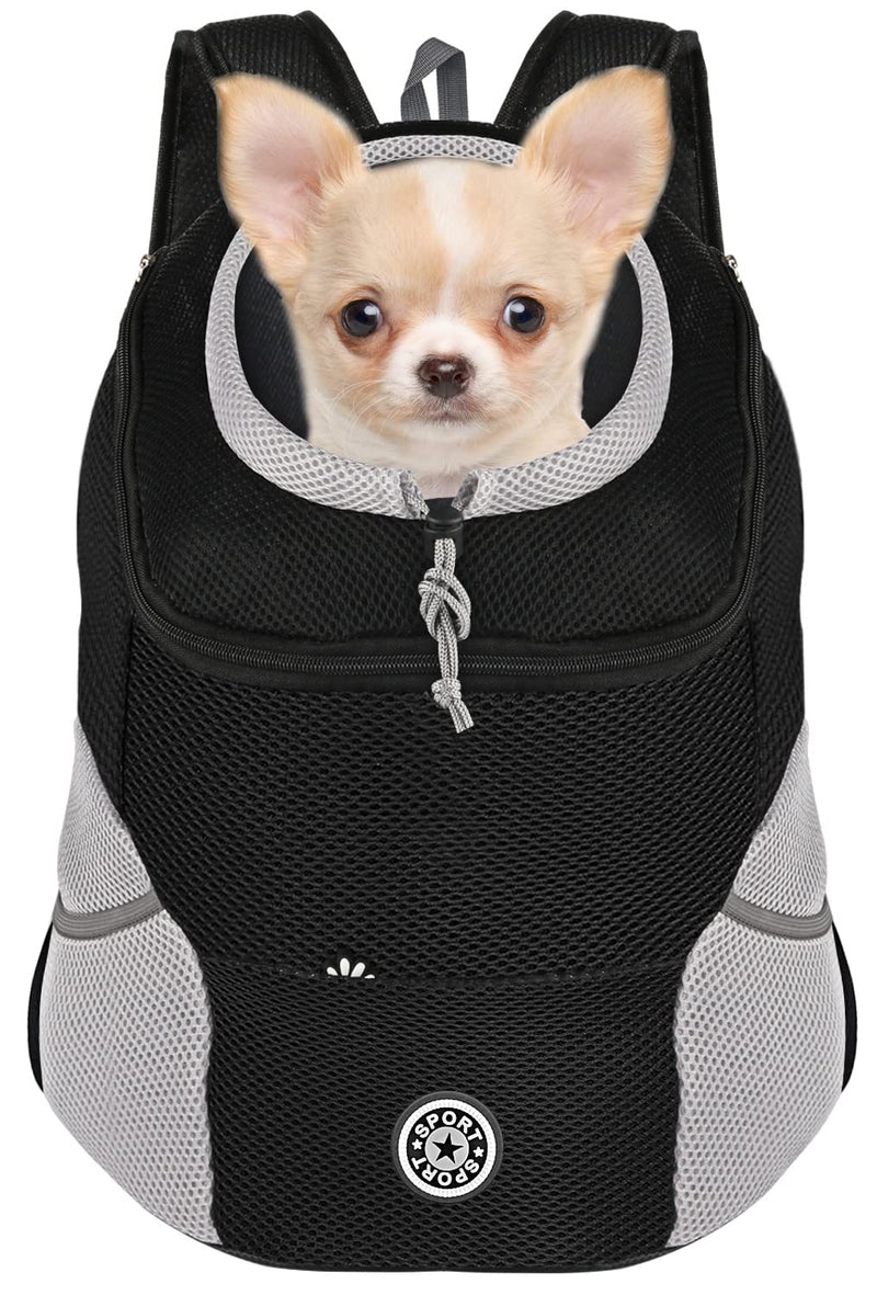 YESLAU Pet Dog Carrier Backpack with Breathable Puppy Dog Carrier Front Pack Small Medium Dogs Cats Rabbits for Travel Hiking Outdoor Black - BeesActive Australia