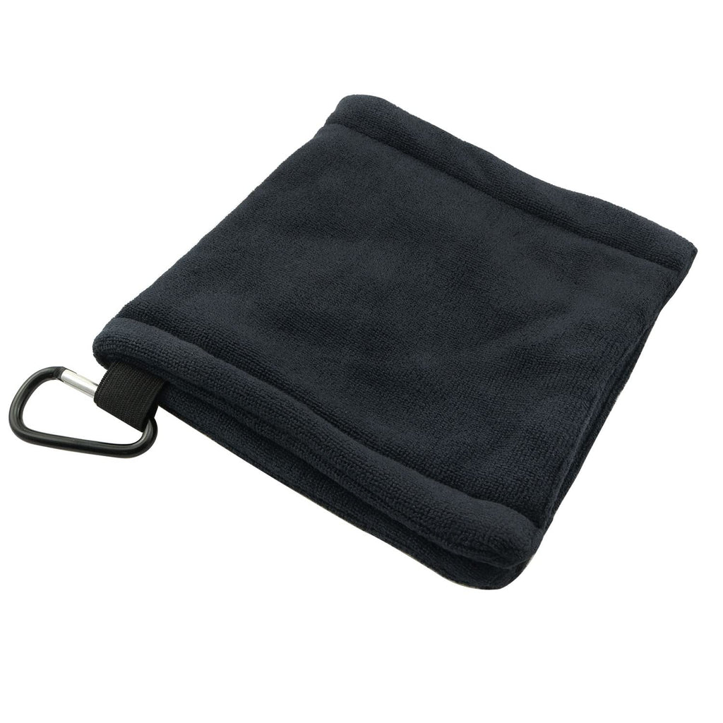 ZYAMY Golf Ball Cleaning Towel Pocket Golf Towel with Clip Sweat-Absorbent Wiping Cloth Cleaning Tool Golf Accessories, Black - BeesActive Australia