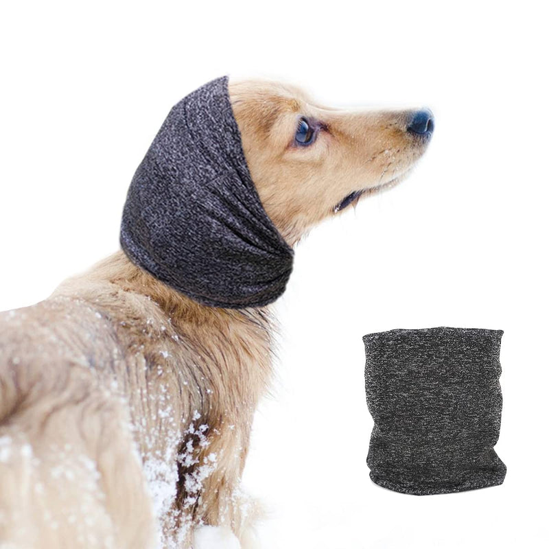 PATTEPOINT Dog Ear Cover for Anxiety Relief, Stretchy Head Sleeve Snood for Noise Reduce Grooming, Earmuffs for Cats&Dogs Medium Grey - BeesActive Australia