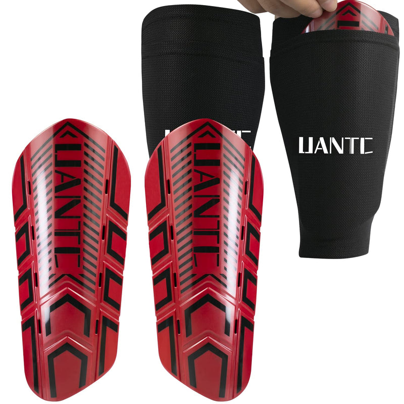 Uantc Shin Guards - Soccer Shin Guards Cushion Protection Reduce Shocks and Injuries - Calf Protective Gear Shin Guards for Kids/Adult - Shin Guards Soccer Youth for Boys/Girls Red Medium - BeesActive Australia
