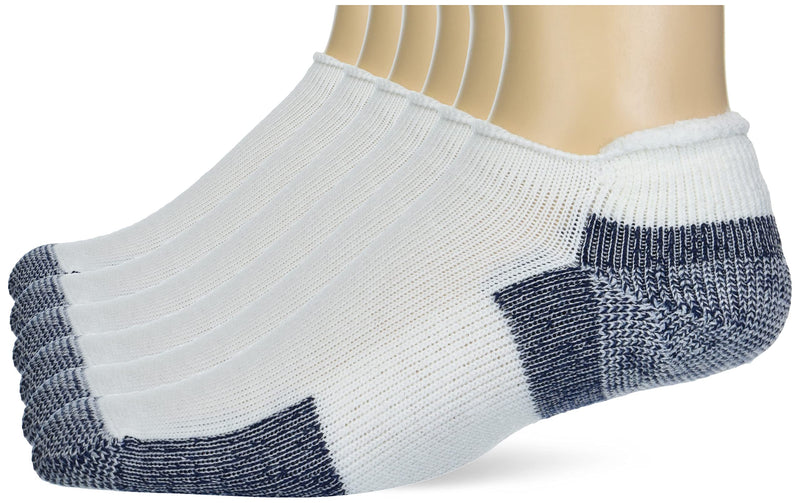 Thorlos J Max Cushion Running Rolltop Socks White/Navy (6 Pairs) Large - BeesActive Australia