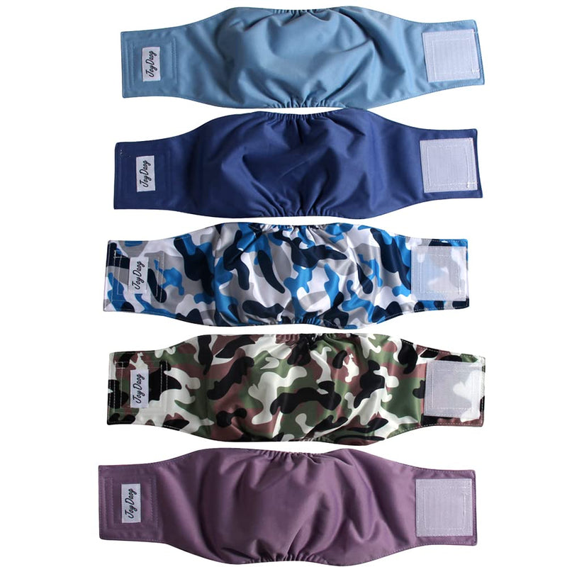 JoyDaog Reusable Belly Bands for Dogs,5 Pack Premium Washable Dog Diapers Male Puppy Nappies Wrap Medium (Pack of 5) 5 Fashion Colors - BeesActive Australia