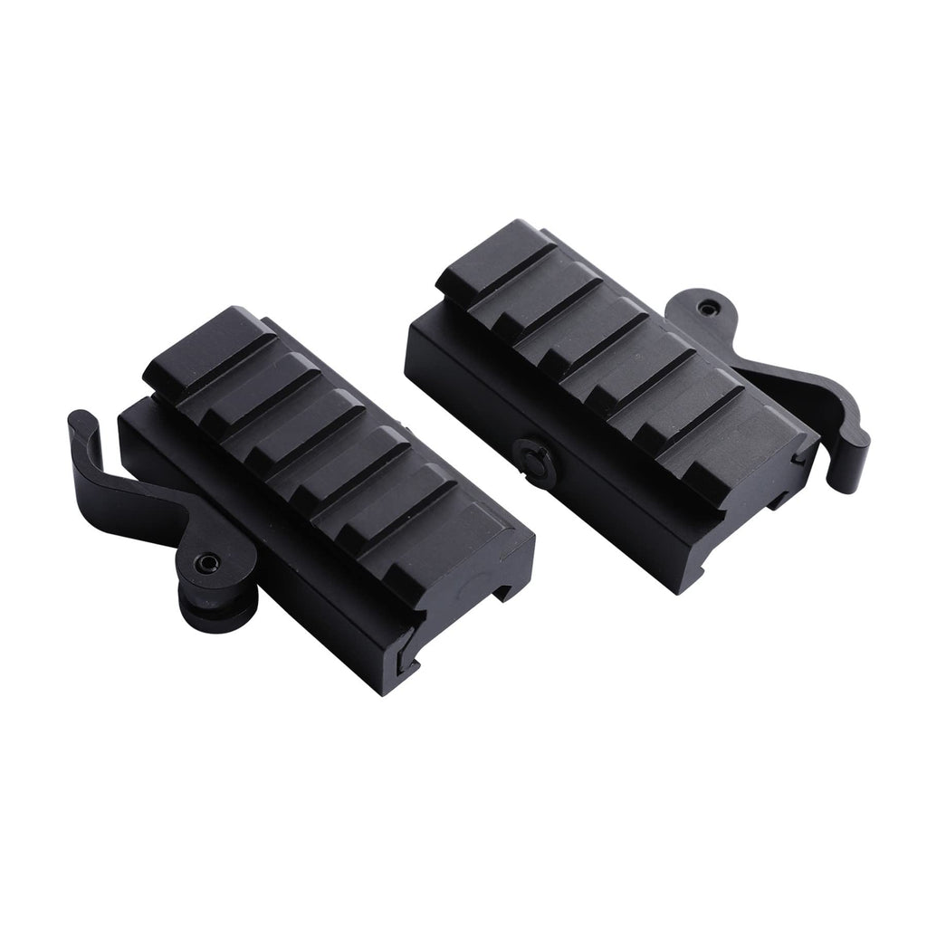 PENGSEN Picatinny Riser Mount 5 Slots, 2 Pack Low Profile Pic/Weaver Riser Mounts with Quick Release Lever, QD Picatinny Rail Riser Mount for Red Dots, Scopes, Optics and Accessories, Pack of 2 - BeesActive Australia