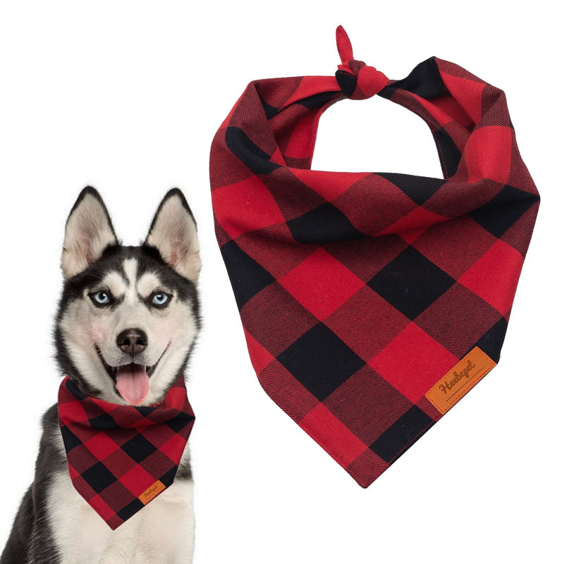 Buffalo Plaid Dog Bandanas 1Pack, Thanksgiving Christmas Red Plaid Dog Bandanas Scarf Triangle Bibs Kerchief Flannel Thicken Cotton Bandana for Small Medium Large Dogs and Cats - BeesActive Australia