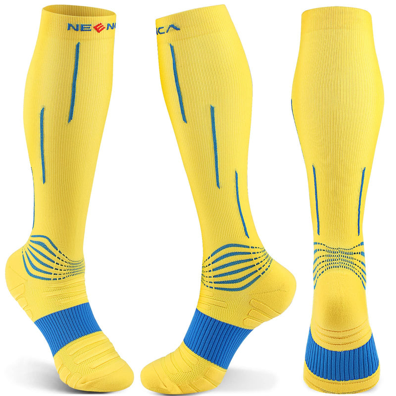 NEENCA Compression Socks, Medical Athletic Calf Socks for Injury Recovery & Pain Relief, Sports Protection—1 Pair, 20-30 mmhg Yellow Small-Medium - BeesActive Australia