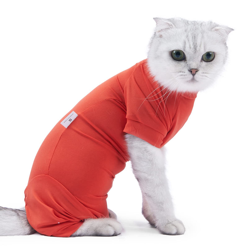 Dotoner Cat Recovery Suit After Surgery for Female Male Pet Surgical Pajamas Long Sleeve Prevent Shedding Recovery Snugly Suit&E Collar Alternative Onsies for Cats Medium Purple - BeesActive Australia