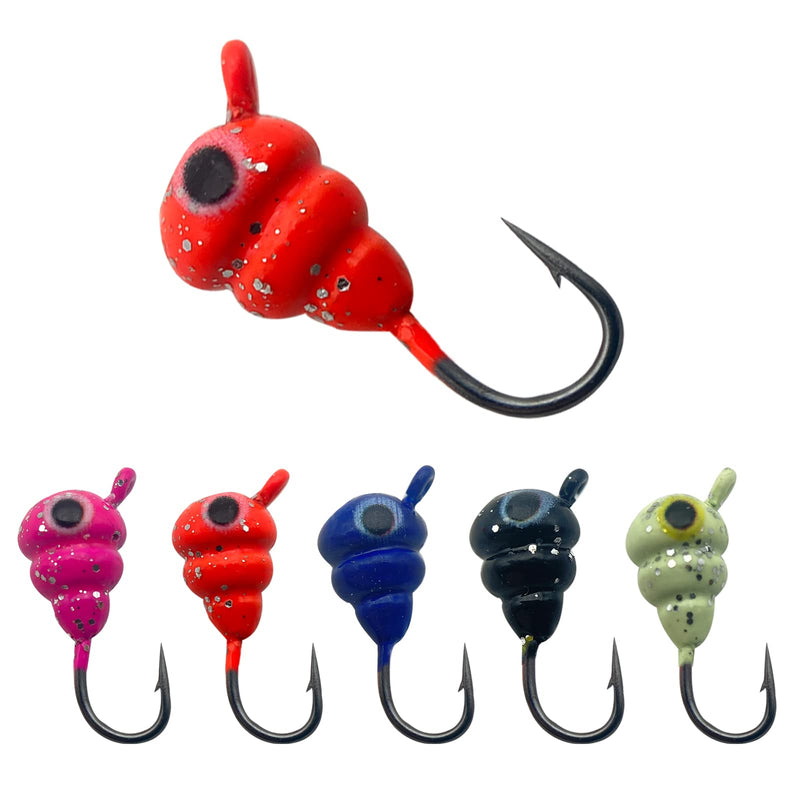 15 Pcs Ice Fishing Jigs for Panfish Walleye Sunfish Winter Ice Jigging Tackle Accessories Box Colorful Lead Jig Heads Glow Jigs for Ice Fishing C:15PCS Ice Fishing Jigs - BeesActive Australia