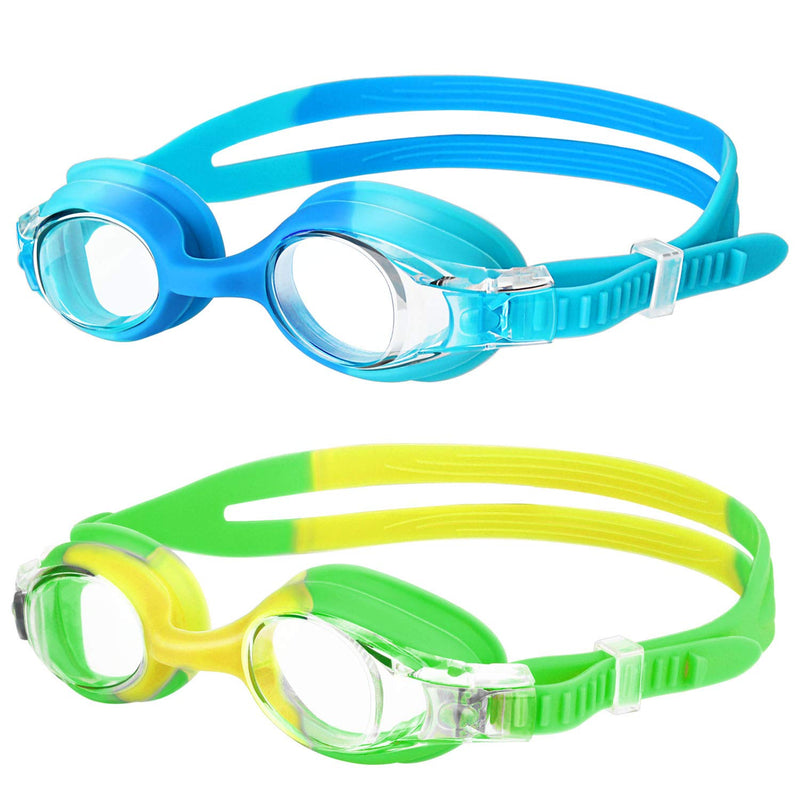 Kids Swim Goggles, 2 Pack Swimming Goggles No Leaking Anti Fog Kids Goggles for Boys Girls(Age 6-14) - BeesActive Australia
