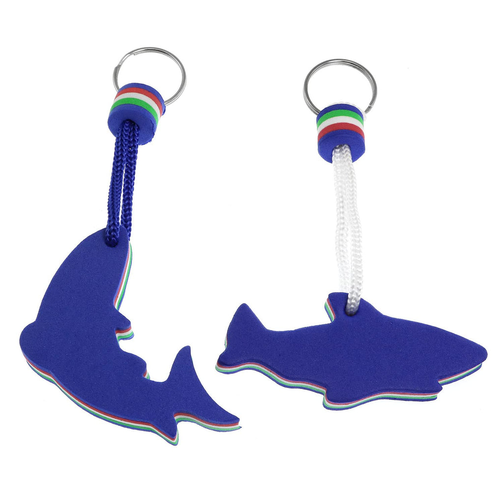 ZRM&E 2pcs Blue Floating Keyring Buoyant Keychain for Marine Boat Sailing Kayak Surfing Water Sports Gift (1 x Dolphin Shape, 1 x Shark Shape) - BeesActive Australia