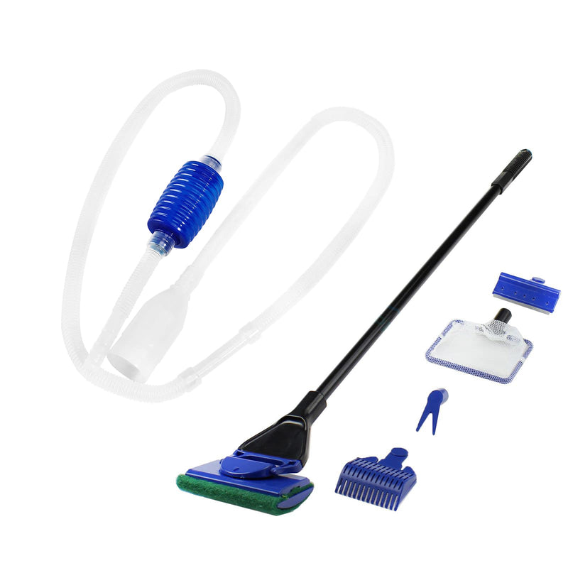 AQUANEAT Fish Tank Cleaning Tools, Fish Tank Cleaner,Fish Tank Siphon, Aquarium Water Change, with Fish Tank Net 5 in 1 Cleaning Set - BeesActive Australia