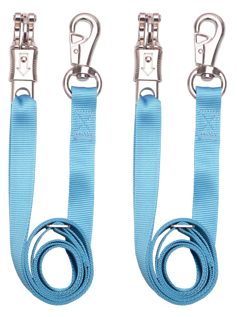 Loaged Adjustable Nylon Cross Tie ?2 Pack?- with Panic Snap and Bull Snap - Adjusts from 44.5" to 78.3" Hurricane Blue - BeesActive Australia