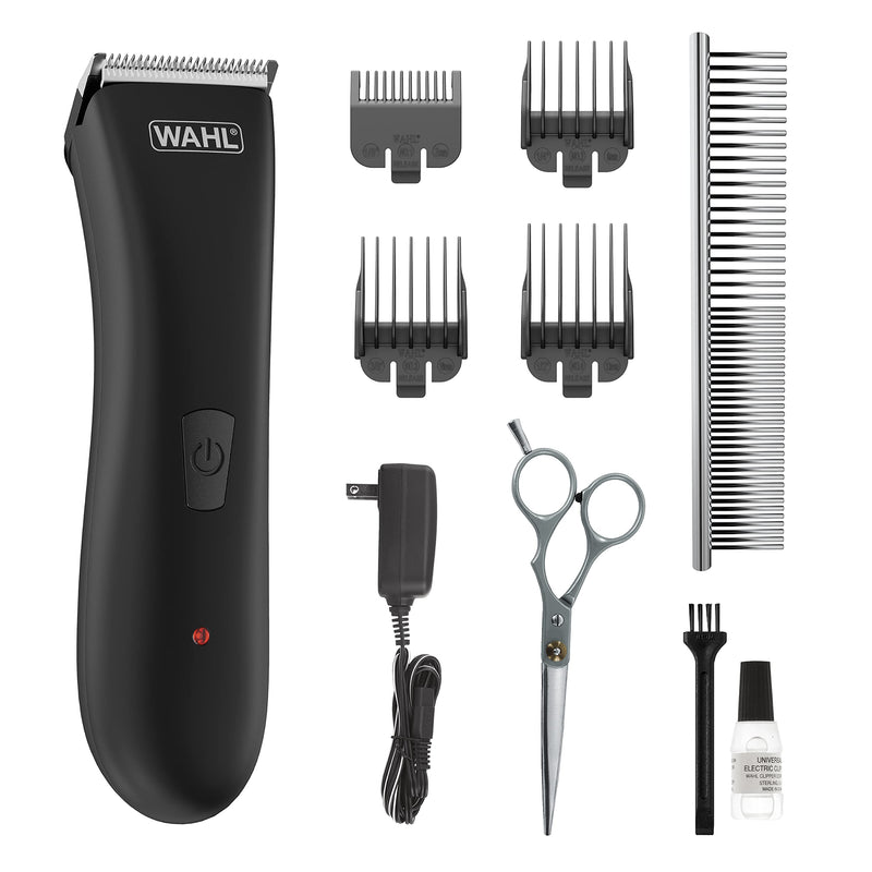 Wahl Clipper Rechargeable Pet Clipper Kit with Rinseable Stainless Steel Precision Blades for Hygienic Grooming at Home, with Premium Stainless Steel Detangling Comb and Scissors - Model 9179 - BeesActive Australia