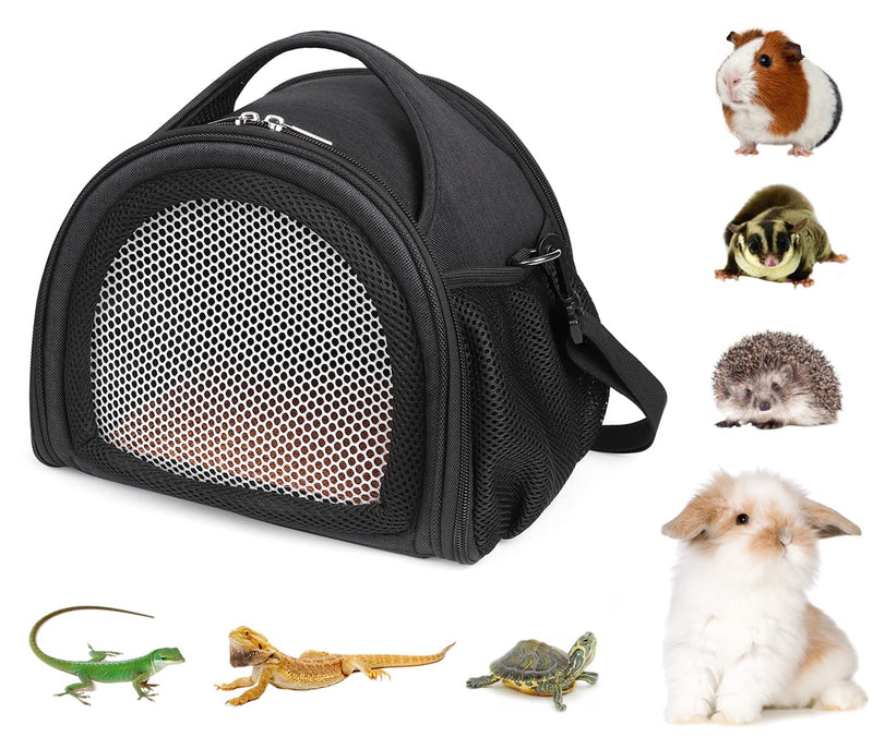 YUDODO Hamster Carrier Guinea Pig Carrier Bag Small Animal Sugar Glider Pouch Gerbil Hedgehog Portable Travel Carrier Outdoor Hangbag Flying Squirrel Rat Carrier X-Large Black - BeesActive Australia