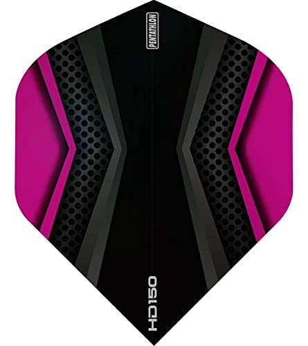 US Darts Pentathlon HD150 Standard Dart Flights - 3 Sets (9 Flights) - 150 Micro Ex-Tough - Magenta (Purple/Red) - BeesActive Australia