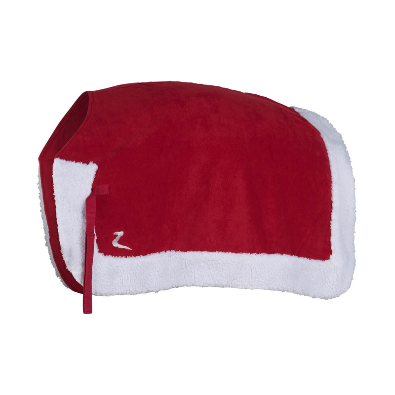 HORZE Santa Christmas Fleece Horse Quarter Sheet Riding Blanket with Faux Fur Pony Red/White - BeesActive Australia