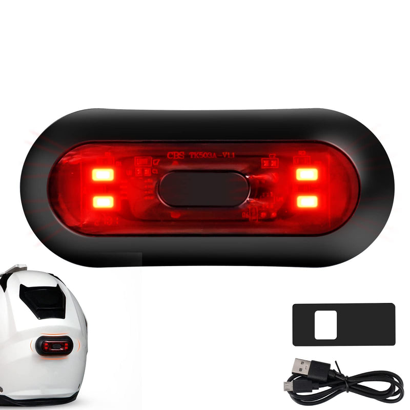 JIAN BOLAND LED Helmet Light,Motorcycle Helmet Brake Light Rechargeable Bike Rear Red Safety Warning Light for Night Riding, IPX6 Waterproof & Extra Velcro - BeesActive Australia