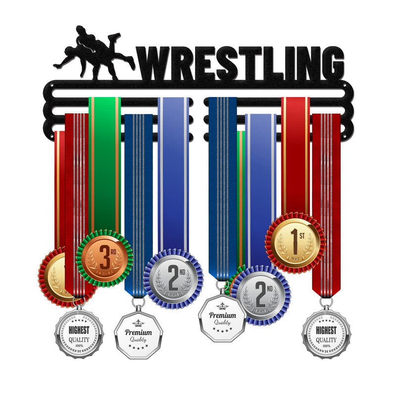 GLOBLELAND Wrestling Medal Holder Display Hanger Rack Frame for Sport Race Metal Medal Hanger for Wrestling Competitions,15.75x6Inches - BeesActive Australia