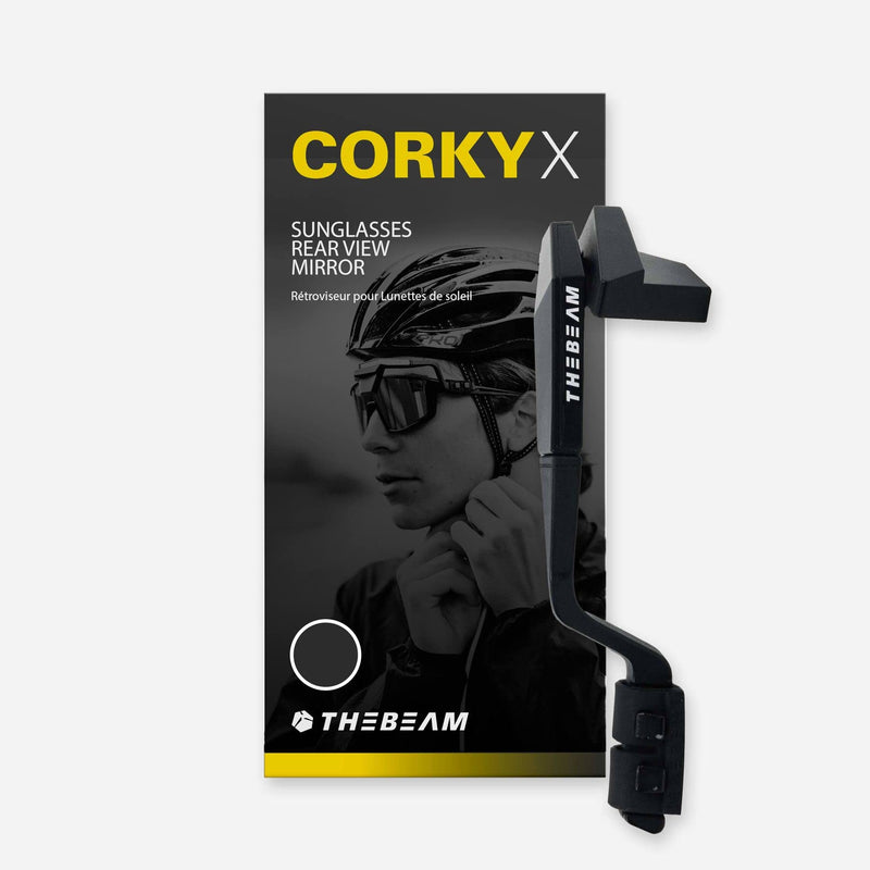THE BEAM - CORKY X Rear View Cycling Mirror - Attach To Any Riding Glasses For 360° Of Visibility - Lightweight, Aerodynamic, Zero Vibrations, No More Blindspots (Black) - BeesActive Australia