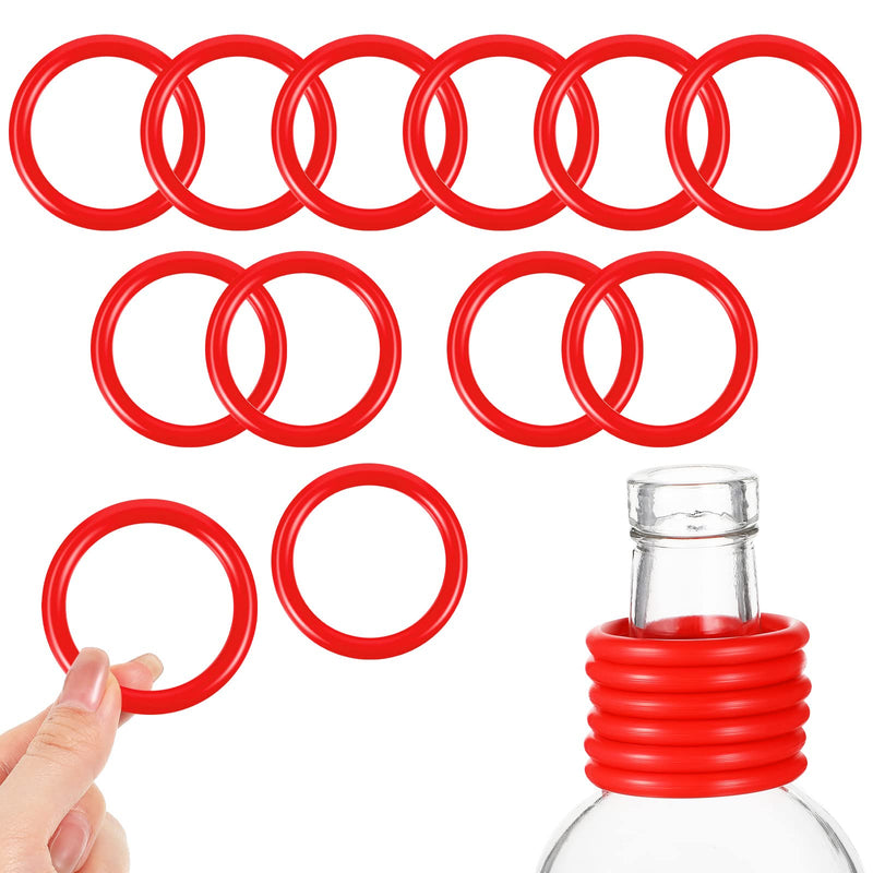 12 Pieces Ring Toss Rings for Bottles Red Plastic Rings for Ring Toss Plastic Bottle Ring Toss Game Carnival Games Wine Toss Rings Small Fun Target Ring Toss Rings for Backyard Outdoor Parties, 2 Inch - BeesActive Australia