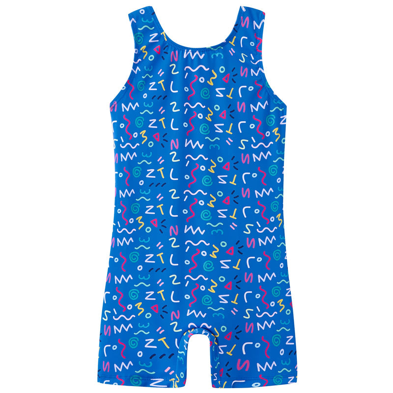 UMELOK Girls Gymnastics Leotards Toddler Unitard Clothes Cute Kid Tumbling Dance Outfit Blue,simple Drawing 2-3T - BeesActive Australia