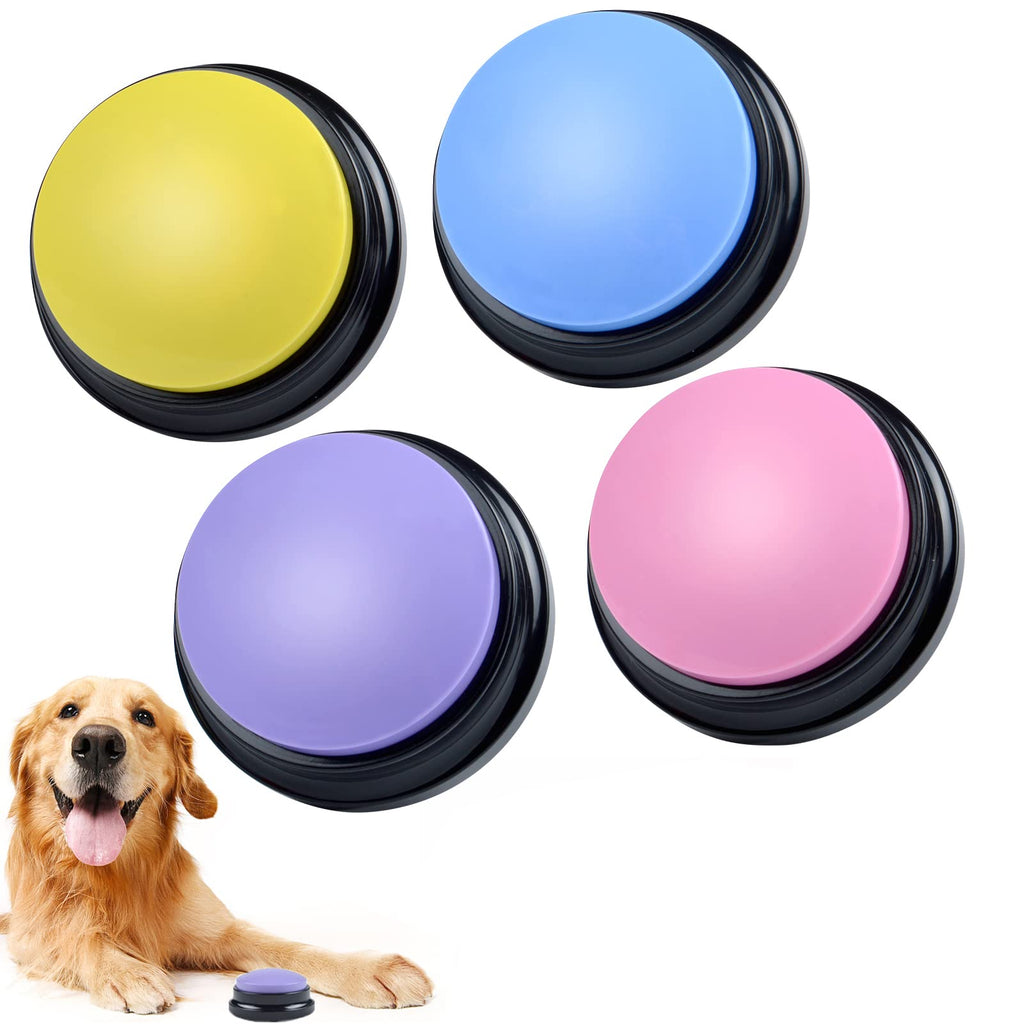 4 Packs Voice Recordable Buttons, Dog Buttons for Communication Pet Training Buzzer, Talking Buttons for Dogs 30 Second Record Playback Buttons Fun Dog Recordable Buttons for Cats Pet Training, Study - BeesActive Australia