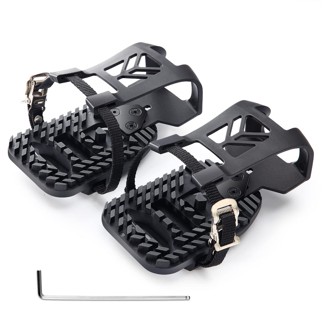 PELLOR Adjustable Toe Cages with Straps for Peloton Bike and Peloton Bike +, Indoor Cycling Exercise Bike Adjustable Adapter Pedal Compatible with Look Delta Pedals - BeesActive Australia