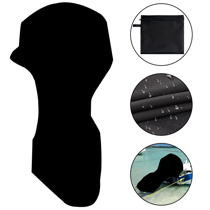 Outboard Motor Cover Boat Motor Cover with 600D Heavy Duty Oxford Fabric Extra Double PU Coating, Outboard Motor Engine Cover Waterproof Fit for Motor 60-90 HP Black - BeesActive Australia