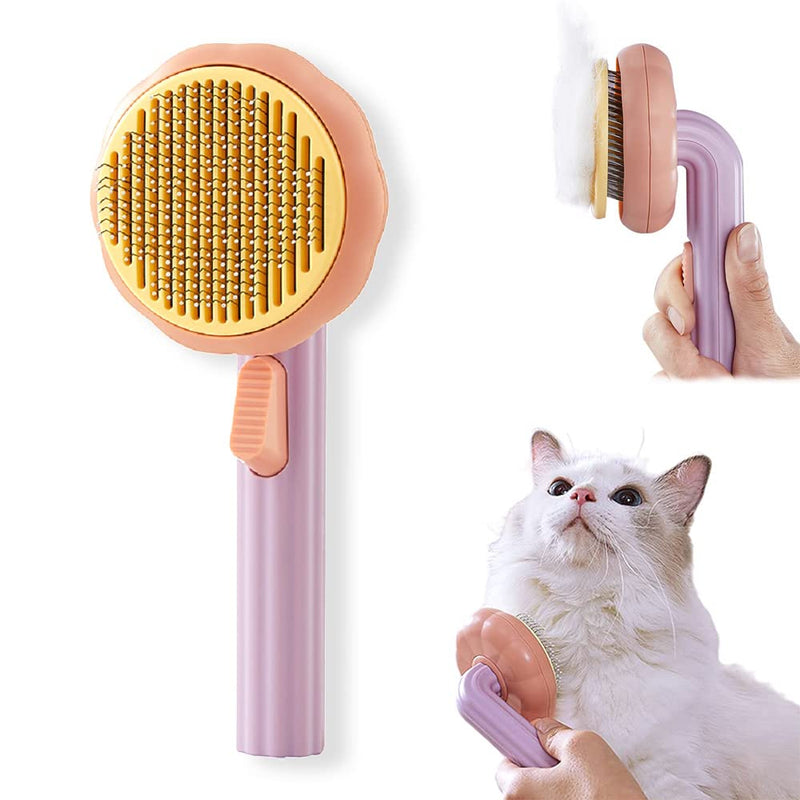 Pumpkin Pet Grooming Brush -- Dog Brush and Cat Hair Brush for Shedding Pet Cleaning Slicker Brush for Short and Long-Haired Gogs, Cats, Rabbits -- Easy to Removes Loose Undercoat, Tangled Hair Purple - BeesActive Australia