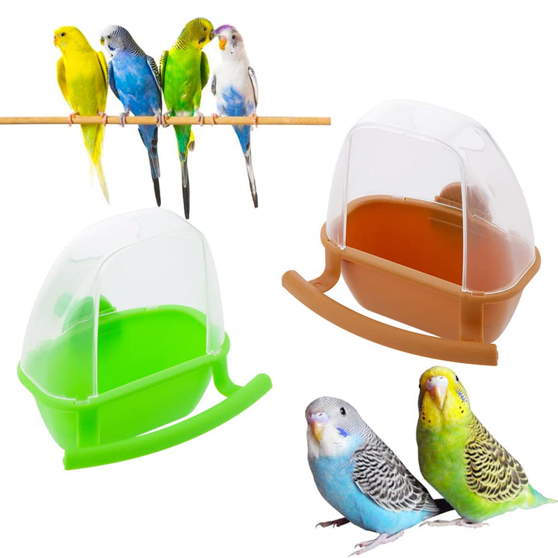 2 Pcs Small Bird Slot Feeder No Mess Cage Hanging Feeder Cup Plastic Food Feeding Box - BeesActive Australia