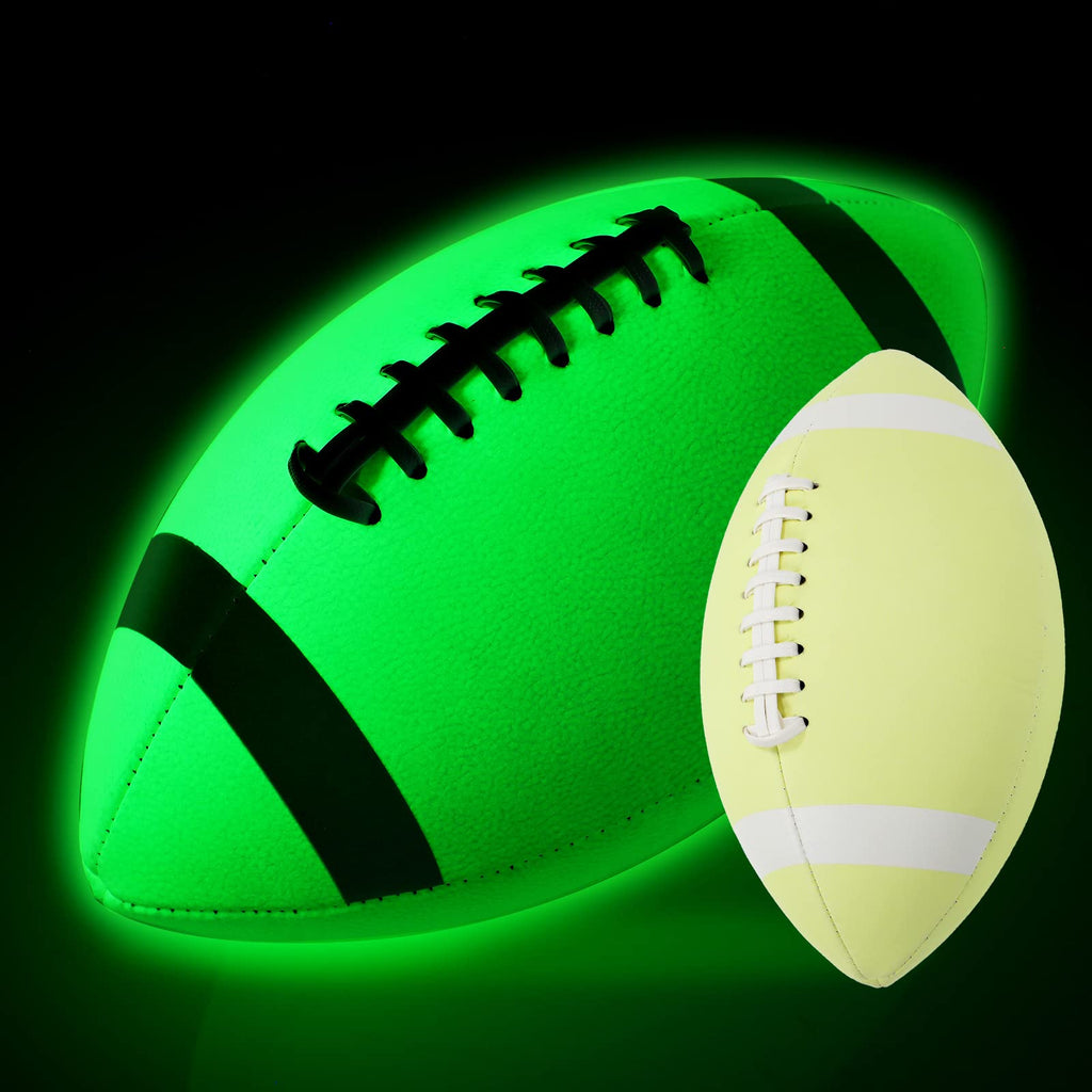 2 Pieces Glow in The Dark Footballs, Light up Football Game, Small Luminous Sports Balls Gifts Youth Size for Boys, Teens and Adults - BeesActive Australia