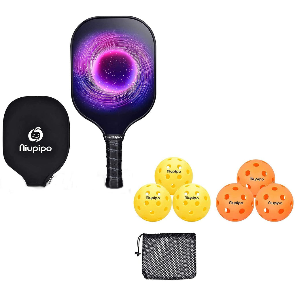 Pickleball Paddle + 6pcs Pickleballs USAPA Approved Pickleball Paddle with Fiberglass Face, Protective Cover, Ultra Cushion, Polypropylene Honeycomb Core, 4.5-Inch Grip, 8.2 Ounces - BeesActive Australia