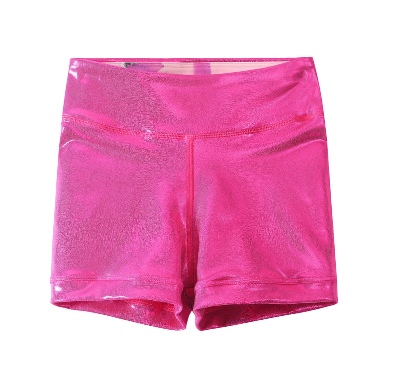 Swdarz Girls Dance Shorts Gymnastics Shorts for Tumbling Volleyball Cheer Ballet Spandex Biker 11-12 Years Metallic Pink - BeesActive Australia