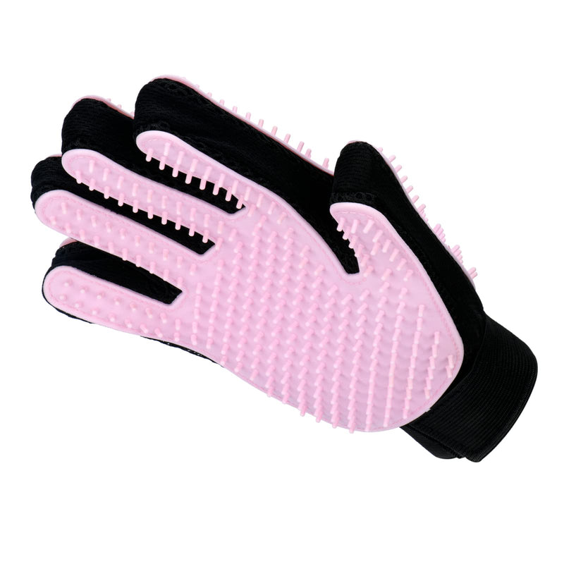 miaow Pet Grooming Glove,Five Fingers with 259 Silicone Needles,Effective in Removing Pet Floating Hair, Glove Size fits All,Double-Side Pet Grooming Design, can be Worn on Both Hands-1 Piece, Pink - BeesActive Australia