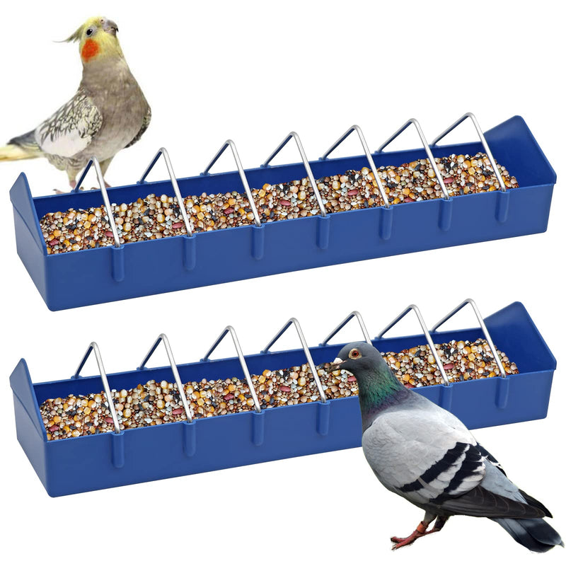 Junniu Large Pigeon Feeder Rack 2PCS Food Dish Dispenser Tool Slot Container Thick for Poultry Chicken Duck Parrots Bird Supplies - BeesActive Australia