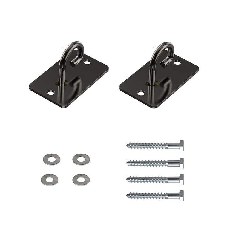 XXhailan 300 Lbs Heavy Duty Resistance Band Wall Anchor Black Workout Wall Mount Anchor for Home Gym Strength Training Physical Exercise 2 Packs, Length3.2''xWidth2.0''xThickness 2.8mm - BeesActive Australia
