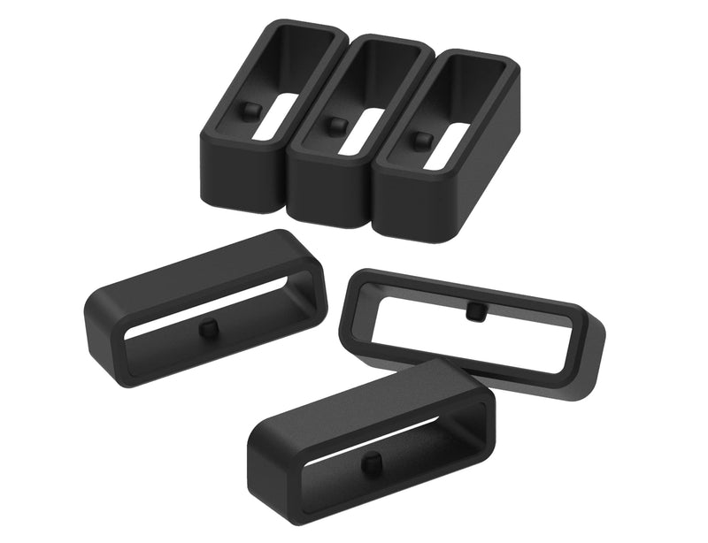 Fastener Rings Compatible with Garmin Instinct 2/Instinct/Forerunner 35/Forerunner 30 Bands(Pack of 6) Security Loop Rubber Buckle Holder Band Keeper for Instinct 2 Smartwatch 6-Black - BeesActive Australia