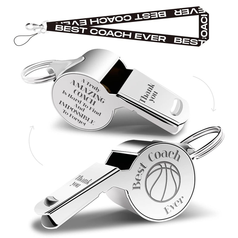 QIBAJIU Whistles with Lanyard, Coach Whistle, Basketball Gifts, Coach Gifts for Men Women, Thank You Cheer Coach Gift – Best Coach Ever - Teacher Whistle Coach Gifts - BeesActive Australia