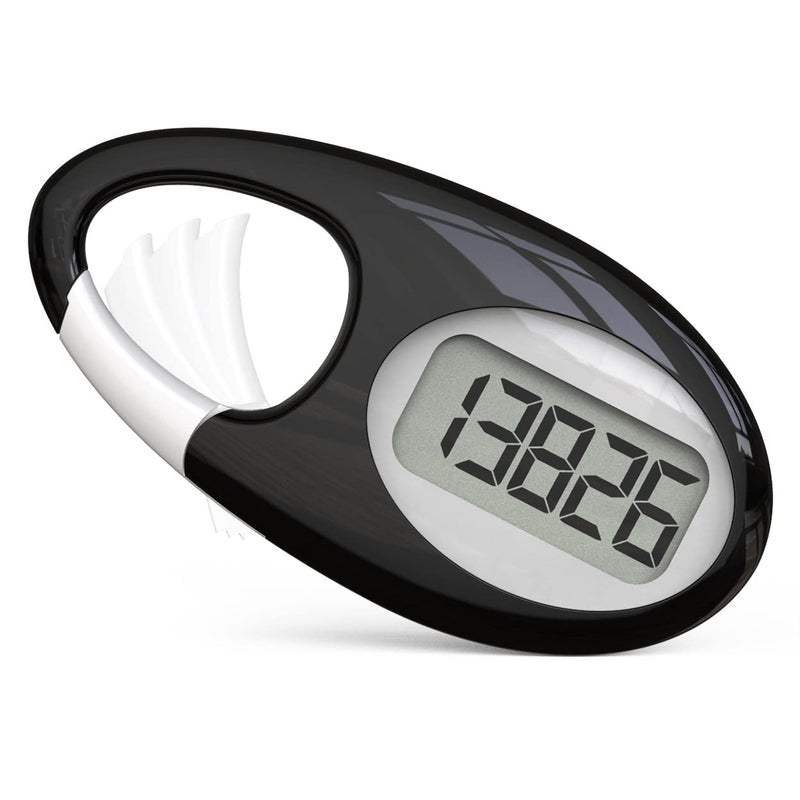 Simple 3D Step Counter, Walking Pedometer, Steps Tracker with Neck Lanyard / Carabiner for Men Women Teens Adults Seniors (Silver-White) - BeesActive Australia