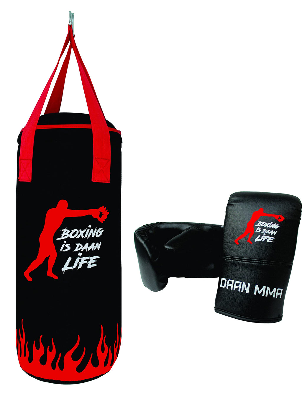 DAAN MMA Kids Punching Bag, Unfilled Punching Bag Kid Free Boxing Gloves, MMA Kickboxing Training. Bag for Exercise Karate, Durable Heavy Duty Indoor and Outdoor Workout Training 50cm - BeesActive Australia