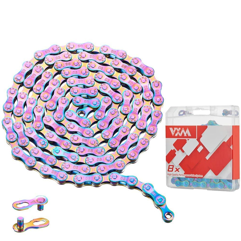 6/7/8 Speed Bike Chain Rainbow Chain for Bike 1/2" x11/128 116 Links Lightweight Bicycle Chain?Bike Chains MTN BTX MTB Mountain Bike Road Bicycle Chain 8 - BeesActive Australia