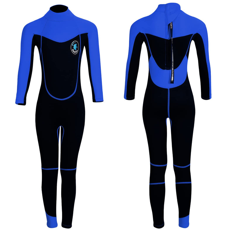 REALON Wetsuit Kids for Boys/Girls Full/Shorty Baby One Piece Wet Suit 2mm Neoprene 3t to 12t Toddler/Infant Swimsuit for Surfing Snorkeling Swimming 2mm blue full 2X-Small - BeesActive Australia