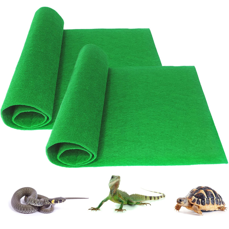 Tfwadmx Reptile Carpet Mat Large Substrate Liner Bedding Reptile Supplies for Terrarium Lizards Snakes Bearded Dragon Gecko Chamelon Turtles Iguana (39"X20") 2PCS - BeesActive Australia