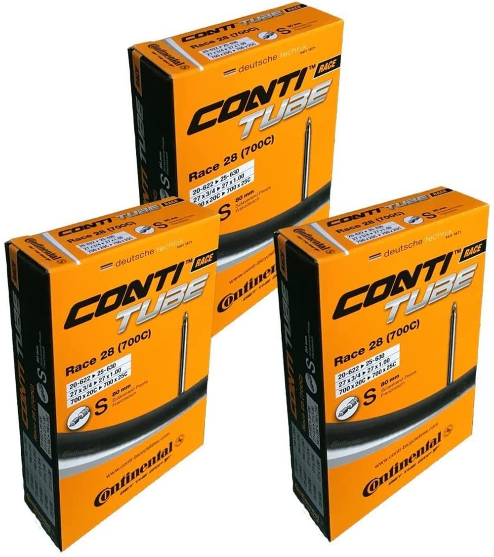 Continental Race 28" 700x20-25c Inner Tubes - 80mm Long Presta Valve (Pack of 3 Tubes) - BeesActive Australia