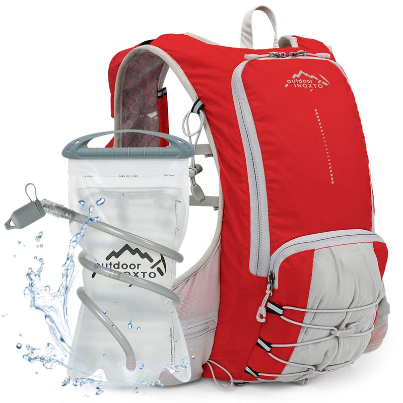 INOXTO Hydration Pack Backpack ，Water Backpack with 2L Leakproof Water Bladder, Running Hydration Vest for Man, Daypack for Cycling Motocross Climbing Trail Running Red - BeesActive Australia
