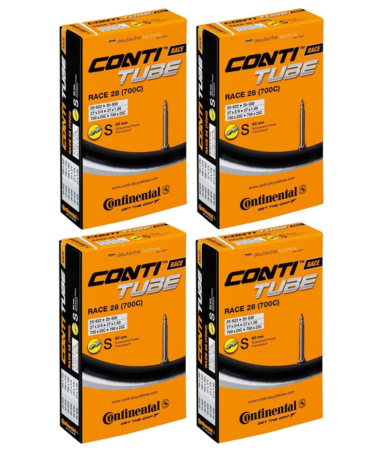 Continental Race 28" 700x20-25c Inner Tubes - 60mm Presta Valve (Pack of 4 Tubes) - BeesActive Australia