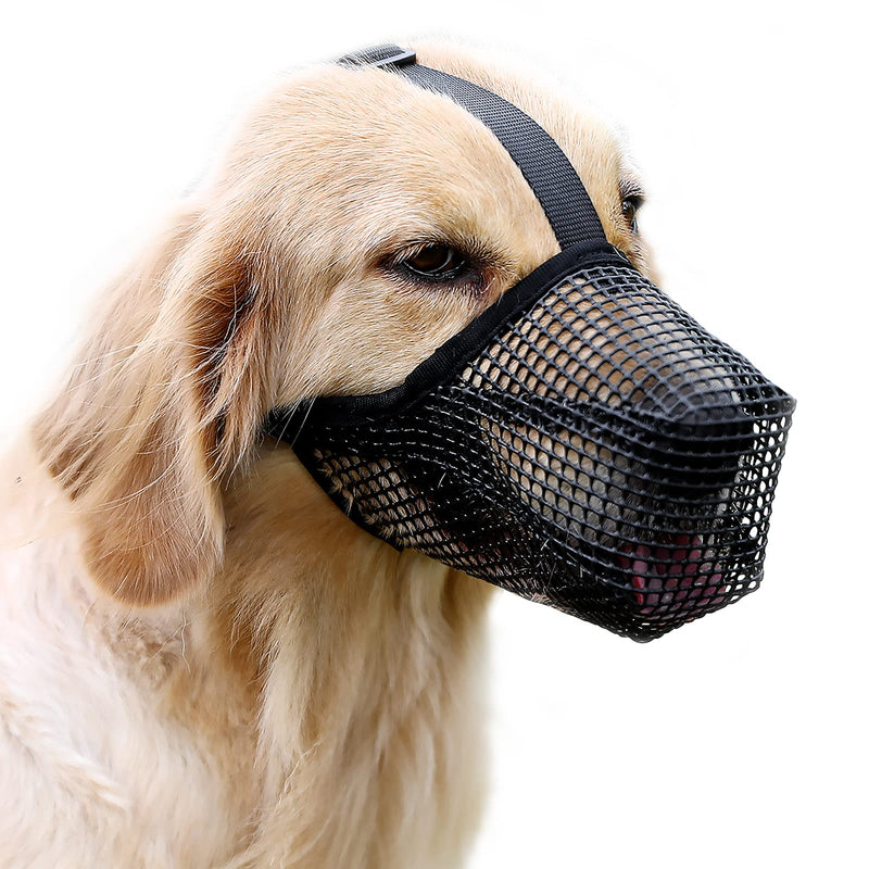 Dog Muzzle, Soft Mesh Dog Mouth Cover with Adjustable Strap for Grooming Biting Chewing Barking Training L - BeesActive Australia