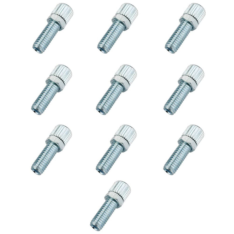CYCLEZ Premium 6mm Brake Caliper Barrel Adjusters, Steel, Silver Barrel Adjuster Bolt with Locknut, 10 Pack - BeesActive Australia