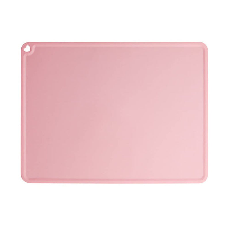 JiangYanus Silicone Pet Feeding Mat for Dog Cat Bowls, Waterproof Pet Food Mat Tray with Edges, Non Slip Dog Cat Bowl Mats for Food and Water, Pet Bowl Mat Dog Placemats for Floors 16.1 x 12.2 inch Pink - BeesActive Australia