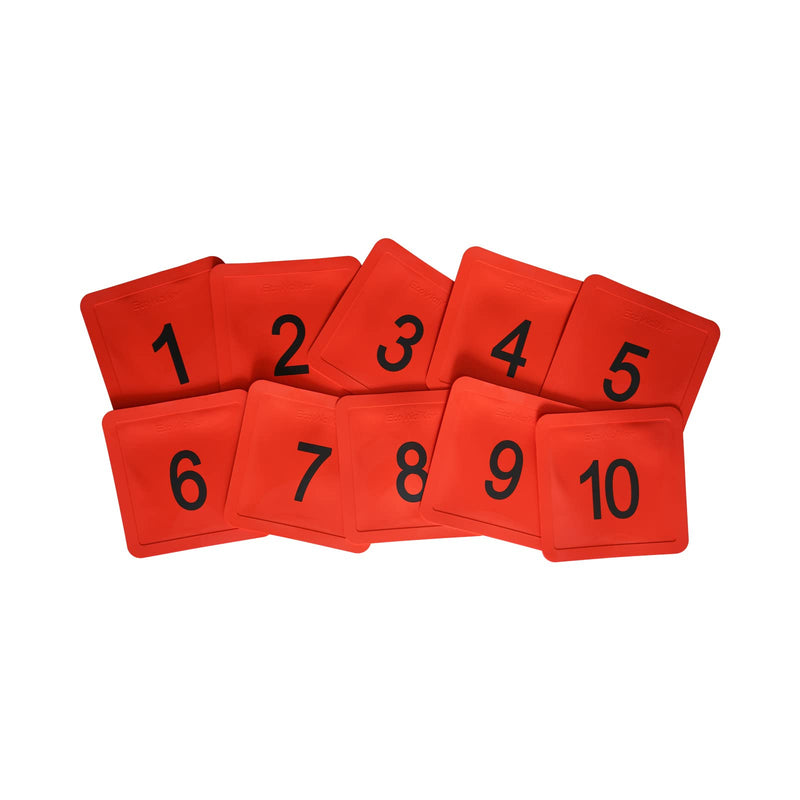 Eco Walker 12inch Numbered Floor Spot Markers Hopscotch Square Mat RED - BeesActive Australia